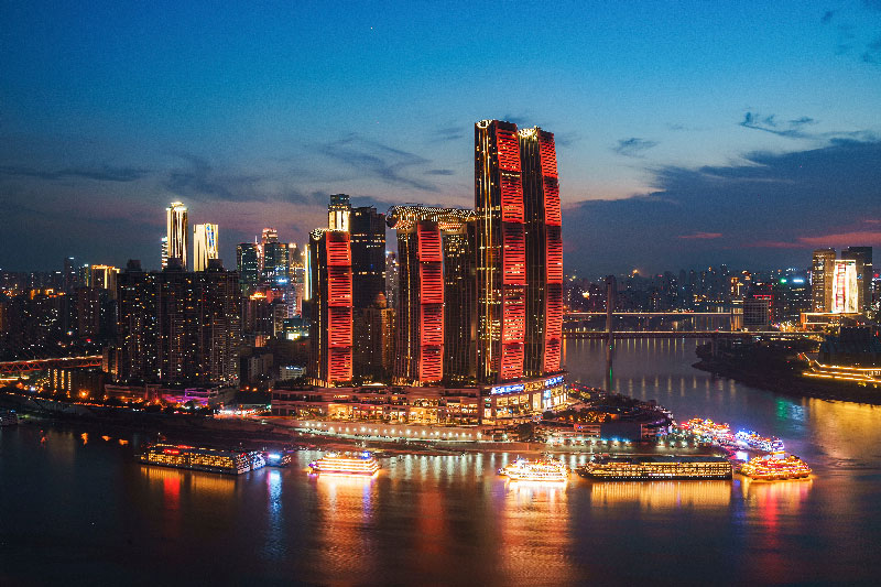 Anochecer en Chongqing